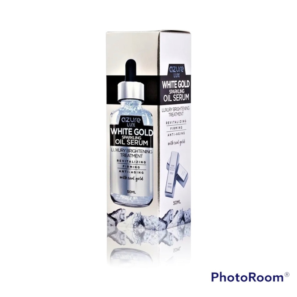 Azure Lux White Gold Sparkling Oil Serum Luxury Brightening Treatment w/RealGold